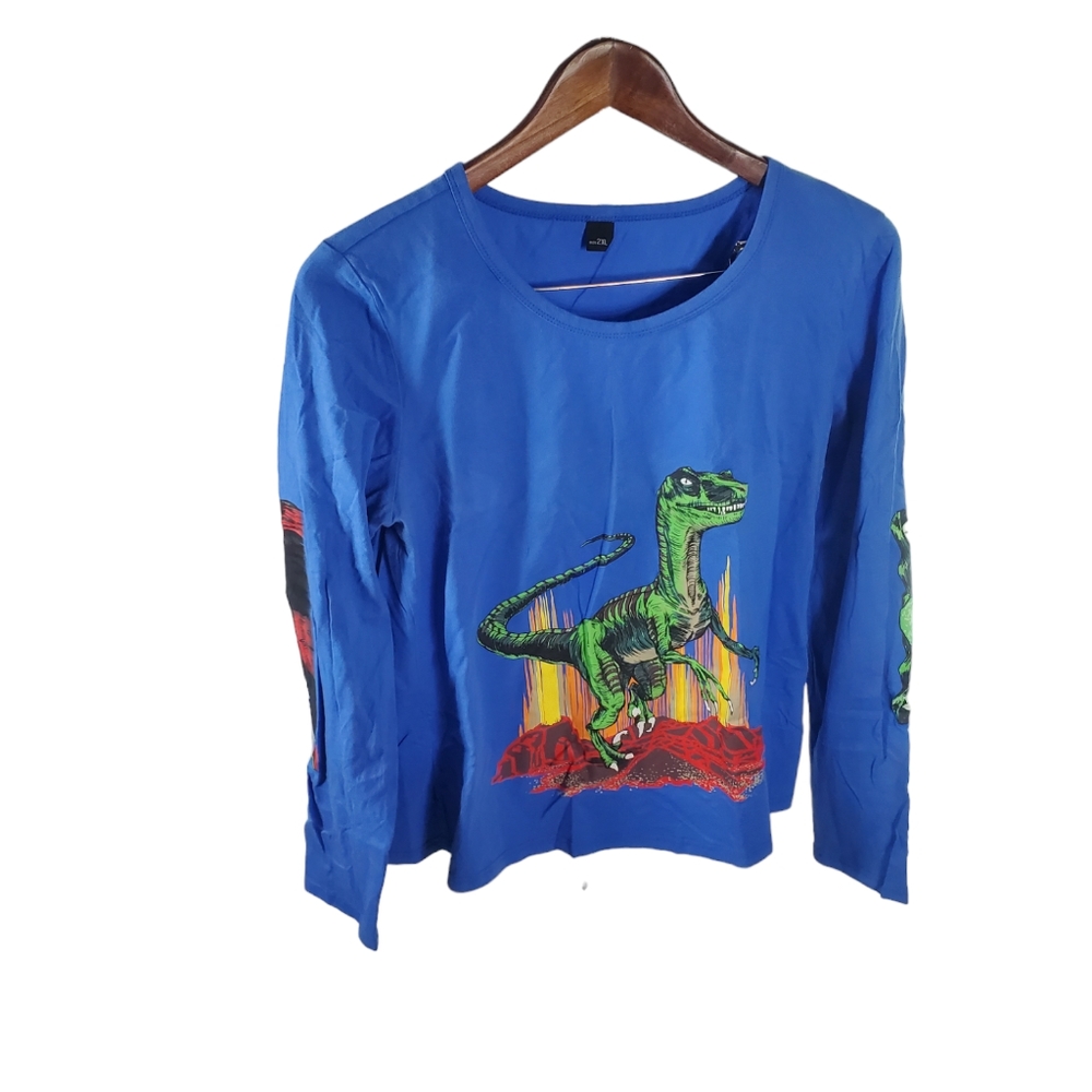 Dinosaur Glow In The Dark T-Shirt - Boy’s Size XL - Blue - New